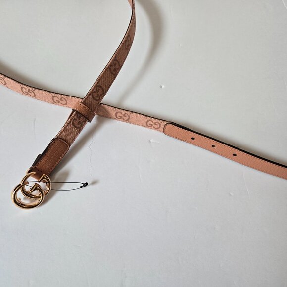 NEW Gucci Marmont GG supreme pink leather thin belt - size 100-40 - Picture 6 of 7